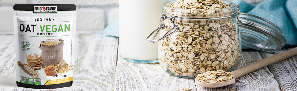 Farine d'avoine, Instant Oat vegan 1KG saveur Neutre 
