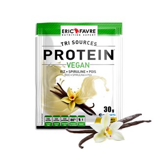 Protein Vegan, Proteine végétale tri-source - Sachet Unidose (Vanille) saveur Vanille