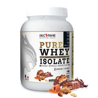 Pure Whey Protein Native 100% Isolate saveur Caramel Choco Peanuts contenance 2kg