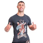 T-shirt Tiger Wave color Negro