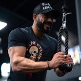 T-shirt Pinstripes Roses Black