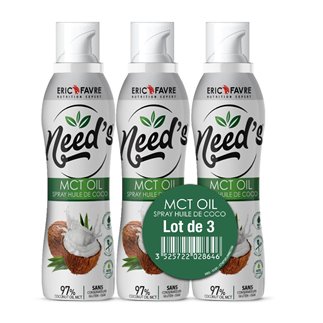 Need's MCT Oil - Spray Cuisson Coco - Lot de 3 saveur Noix de coco contenance Lot de 3
