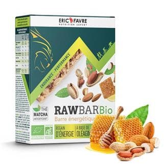 Rawbar Bio - Barre de l'effort 100% naturelle saveur Cacahuète - Amande - Miel contenance Etui de 6 unités