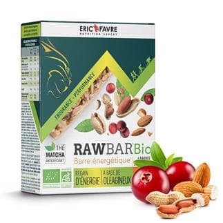 Rawbar Bio - Barre de l'effort 100% naturelle saveur Cranberry - Amande - Cacahuète contenance Etui de 6 unités